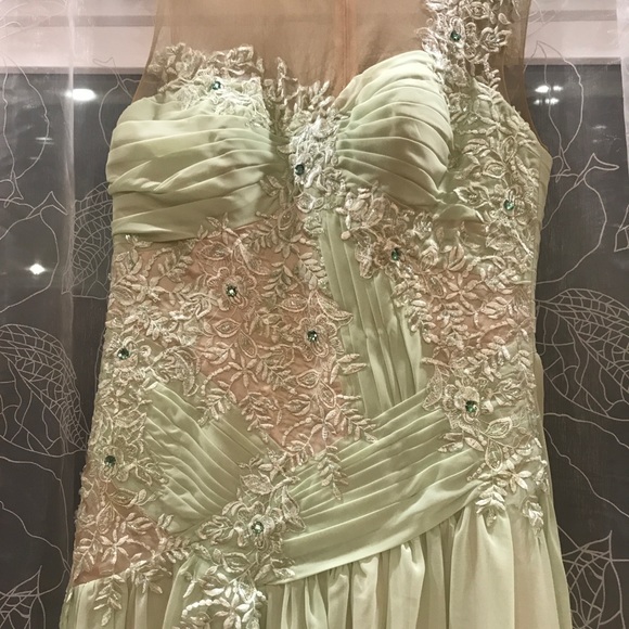 A-Line Formal Dress in Sage - Picture 3 of 8